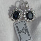 IGI Certified 14K White Gold Sapphire & Diamond Halo Earrings 3.16 CT Sapphire