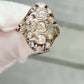 IGI Certified Art Deco 14K White Gold Old Euro & Swiss Cut Diamond Ring 1.05 Ct