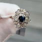 IGI Certified Art Deco 14K White Gold Sapphire & Diamond Ring 1.60 CTW Size 3.75