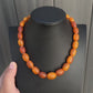 Vintage Baltic Amber Bead Necklace – 16.5”, Graduated Tones 33.52 Grams