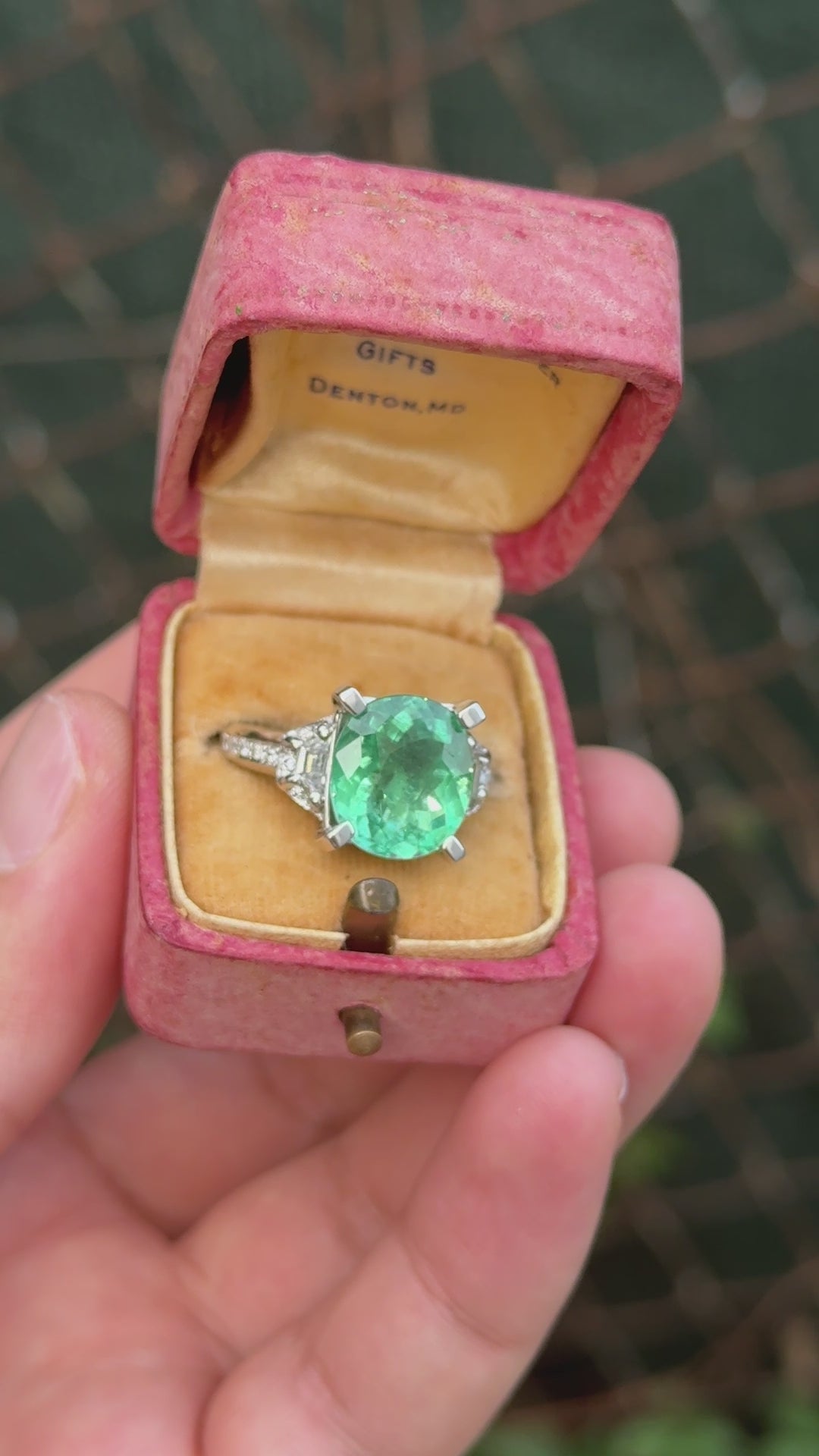 Rare GIA 6.57 Ct Unheated Natural Green Paraiba Tourmaline & Diamond Ring 18K