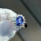 GIA Certified 3.26ct Color-Change Sapphire NO HEAT Diamond Platinum Halo Ring