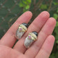 David Yurman Sterling Silver 14K Gold Cable Earrings Onyx & Pink Tourmaline
