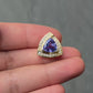 IGI Certified 14K White  Yellow Gold Pendant 5.25ct Amethyst  0.15ct Diamond