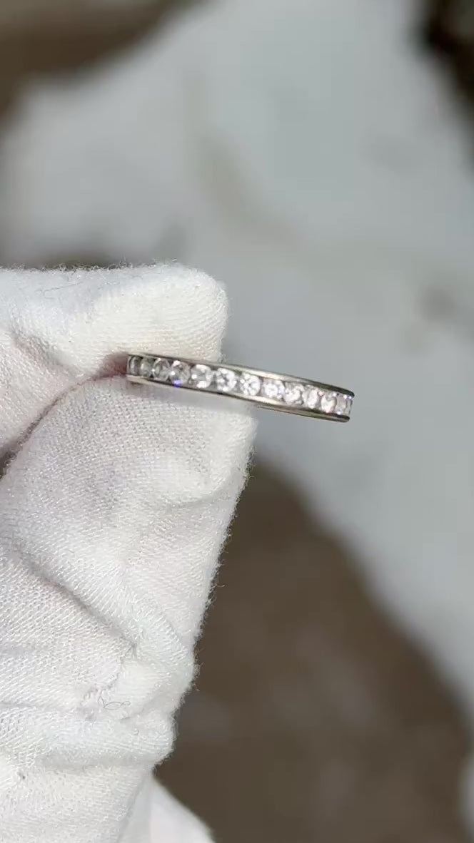14K White Gold Diamond Eternity Band Ring 0.44 CTW Near Colorless Size 6