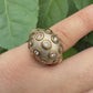 IGI Certified Diana Vincent 18K Gold Dome Diamond Ring Size 4
