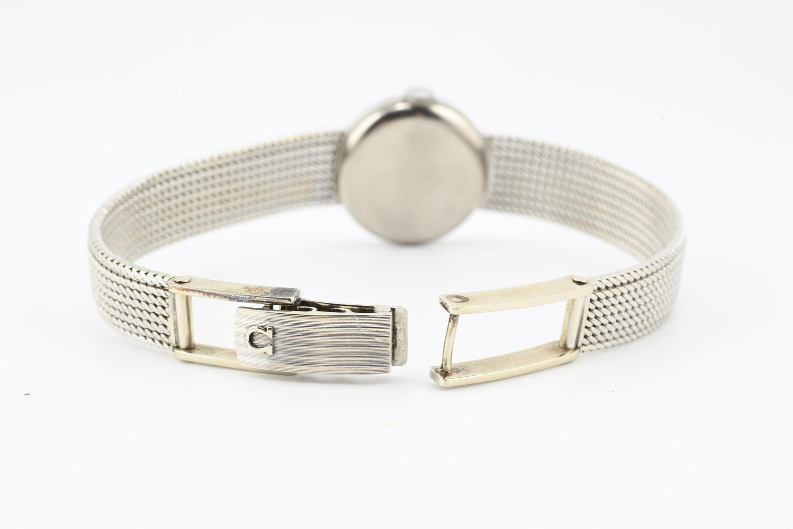 Vintage Omega 18K White Gold Ladies Diamond Dress Watch